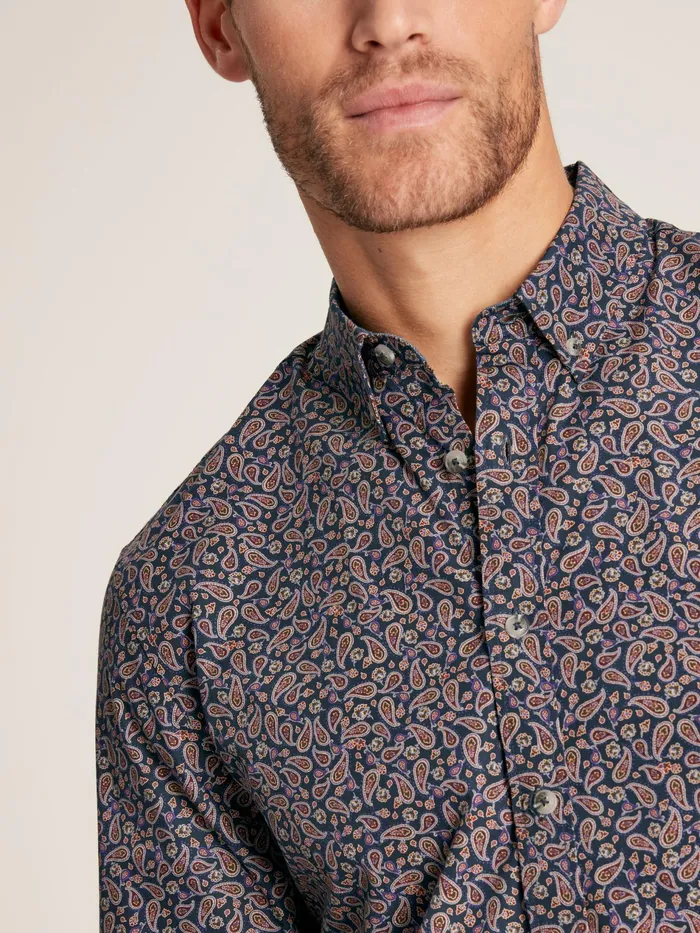Joules Invitation 8211 Navy Paisley Classic Fit Shirt Men Shirts