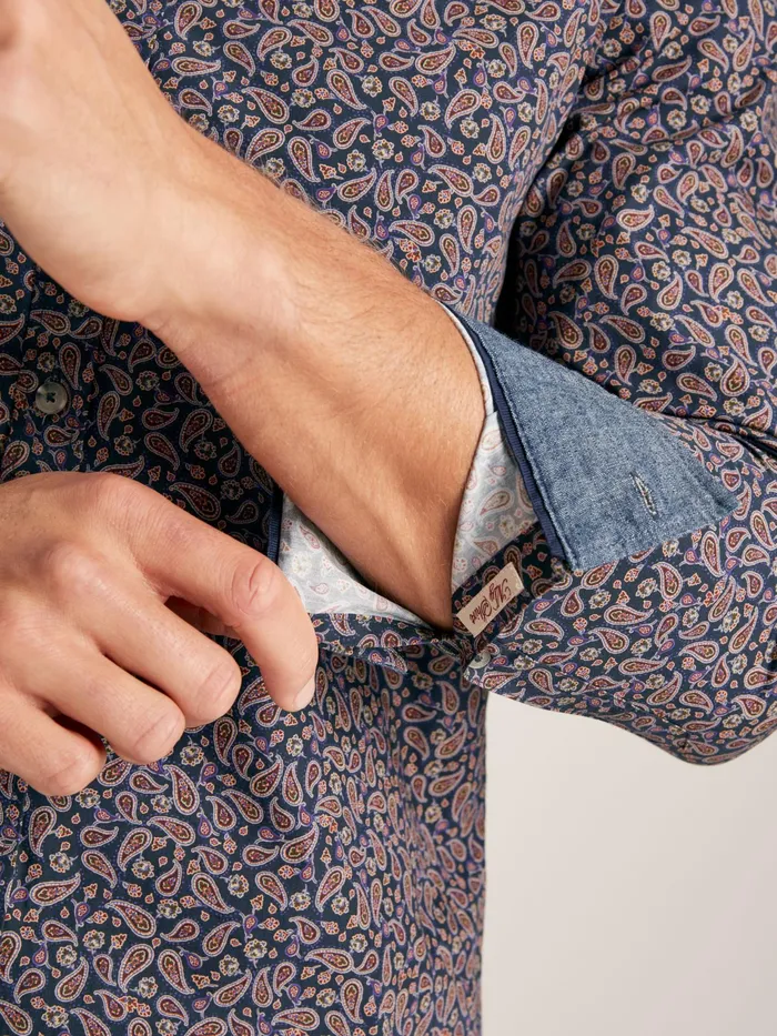 Joules Invitation 8211 Navy Paisley Classic Fit Shirt Men Shirts