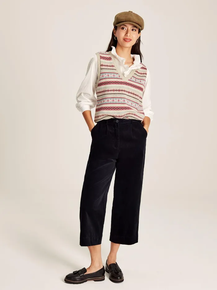 Joules Islay 8211 Oatmeal Fair Isle Vest Women Knitwear