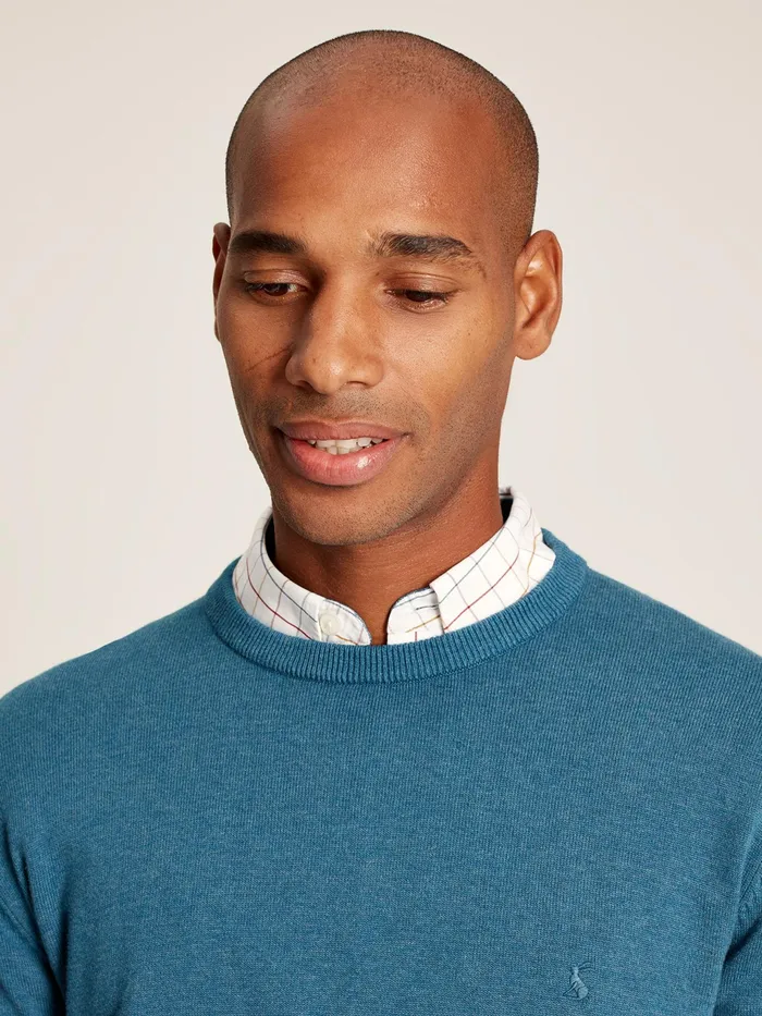 Joules Jarvis 8211 Blue Crew Neck Knitted Jumper Men Knitwear
