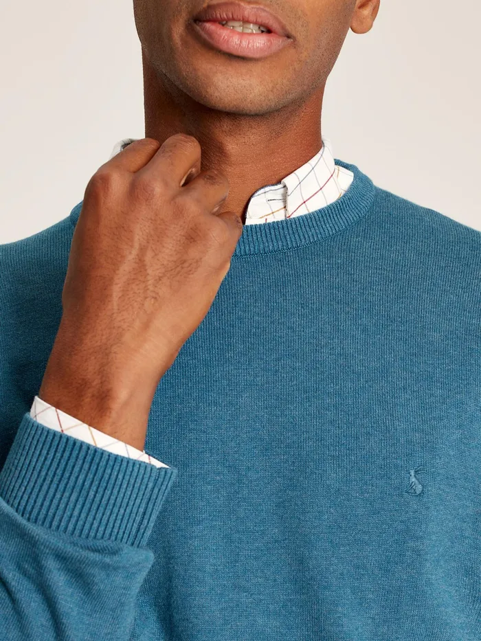 Joules Jarvis 8211 Blue Crew Neck Knitted Jumper Men Knitwear