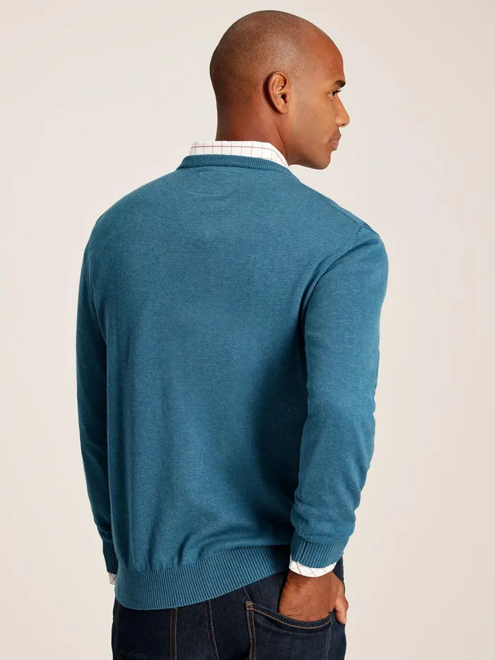 Joules Jarvis 8211 Blue Crew Neck Knitted Jumper Men Knitwear