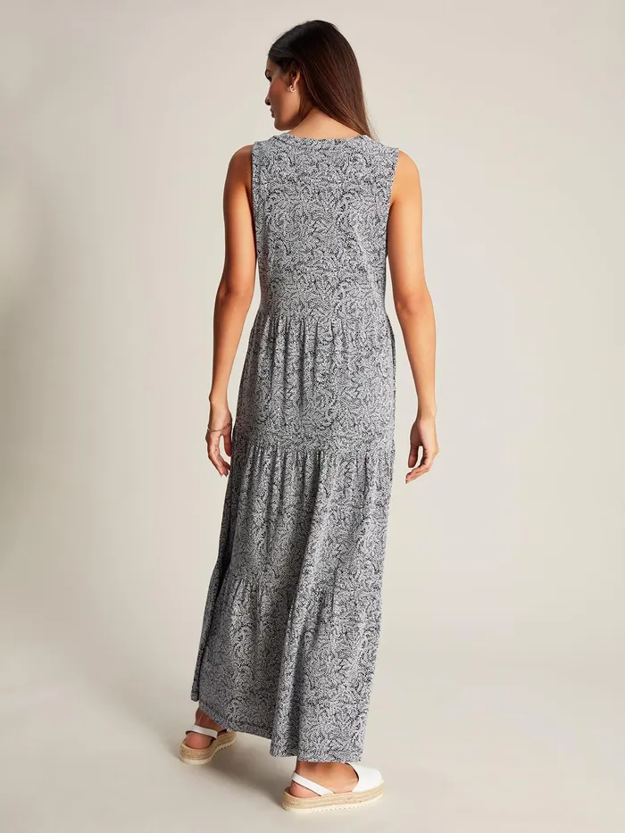 Joules Jayne 8211 Blue Jersey Tiered Dress Women Dresses