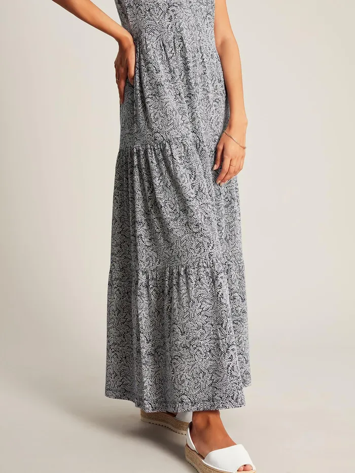 Joules Jayne 8211 Blue Jersey Tiered Dress Women Dresses