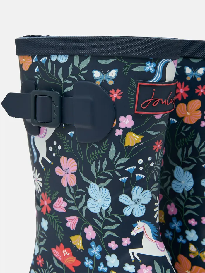Joules Jnr 8211 Navy Blue Printed Wellies Girls Wellies