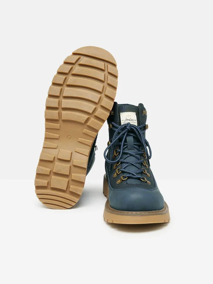 Joules Kendall 8211 Navy LaceUp Boots Women Boots