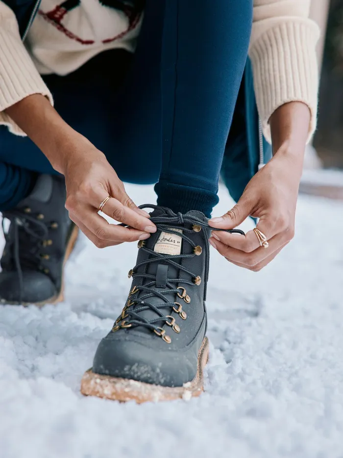 Joules Kendall 8211 Navy LaceUp Boots Women Boots