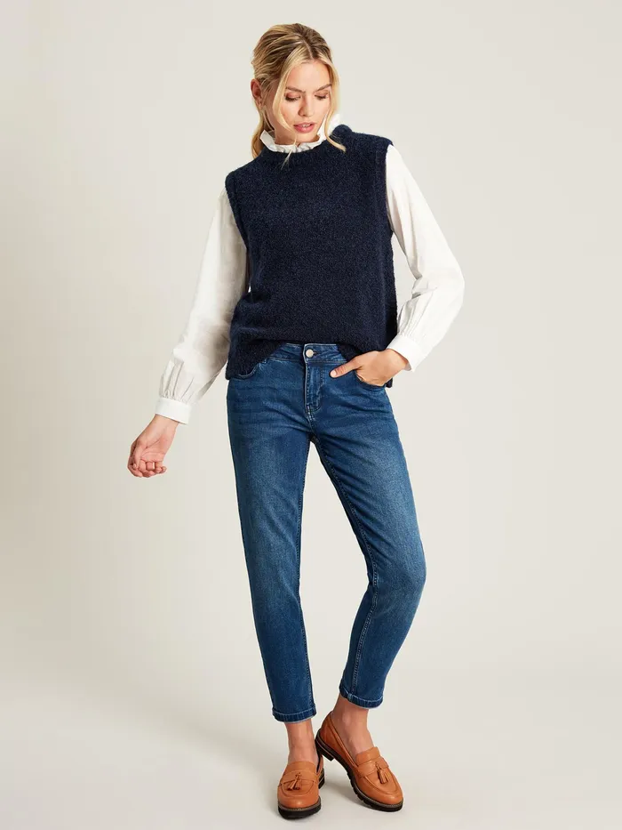 Joules Lily 8211 Blue Boucl Tank Women Knitwear