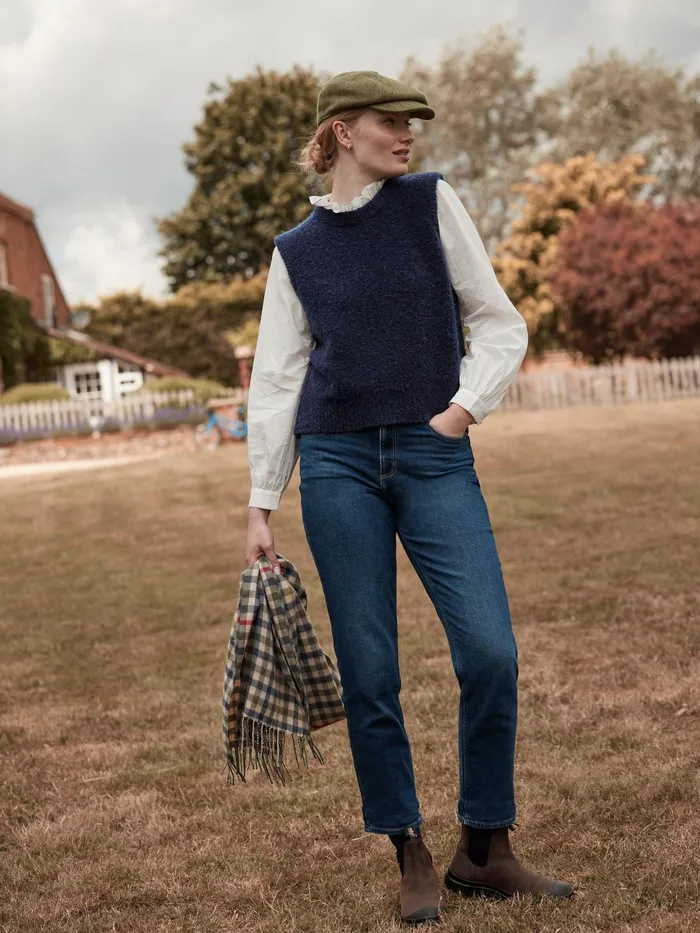 Joules Lily 8211 Blue Boucl Tank Women Knitwear