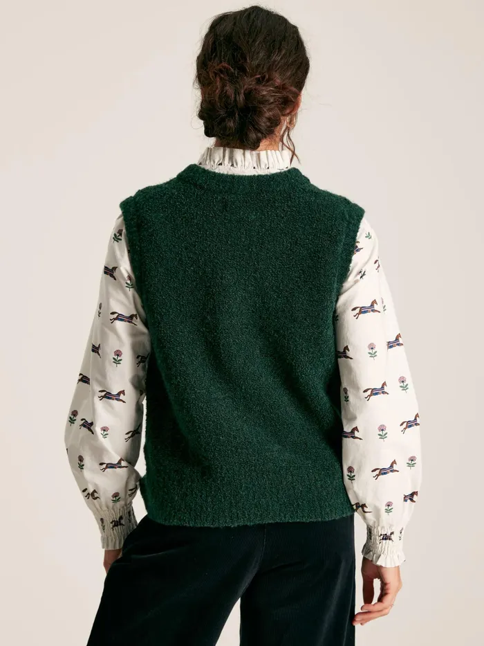 Joules Lily 8211 Green Boucl Tank Women Knitwear
