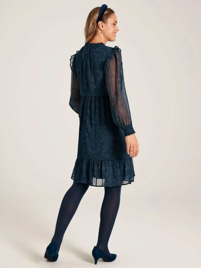 Joules Lumi 8211 Navy Balloon Sleeve Dress Women Dresses
