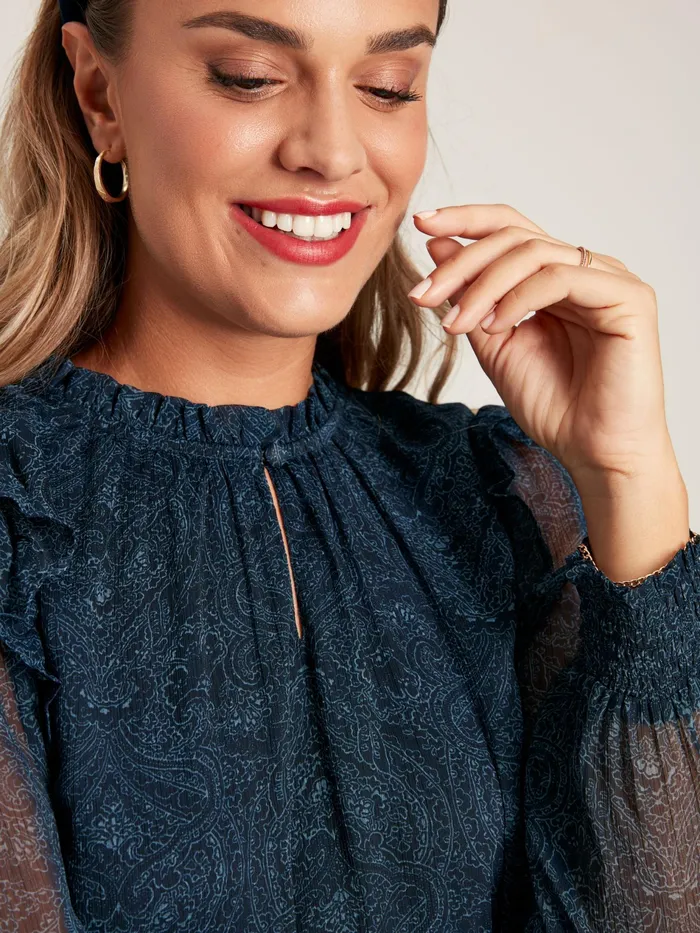 Joules Lumi 8211 Navy Balloon Sleeve Dress Women Dresses