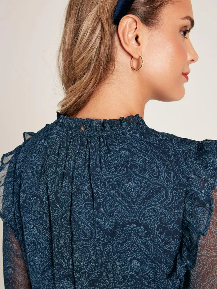 Joules Lumi 8211 Navy Balloon Sleeve Dress Women Dresses