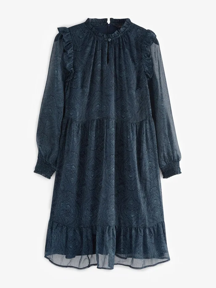 Joules Lumi 8211 Navy Balloon Sleeve Dress Women Dresses