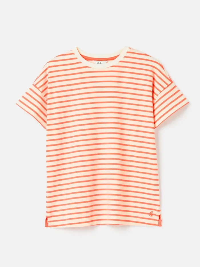 Joules Macey 8211 Pink Striped Short Sleeve TShirt Women Tops