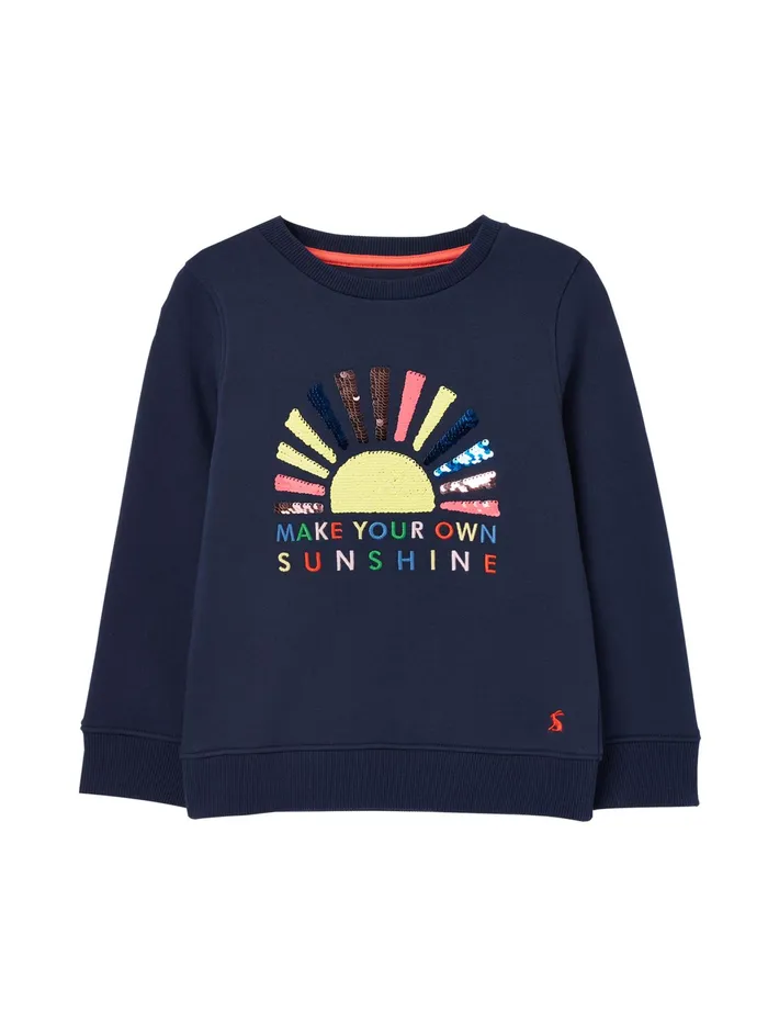 Joules Mackenzie 8211 Blue Artwork Sweatshirt Girls Sweatshirts and Hoodies