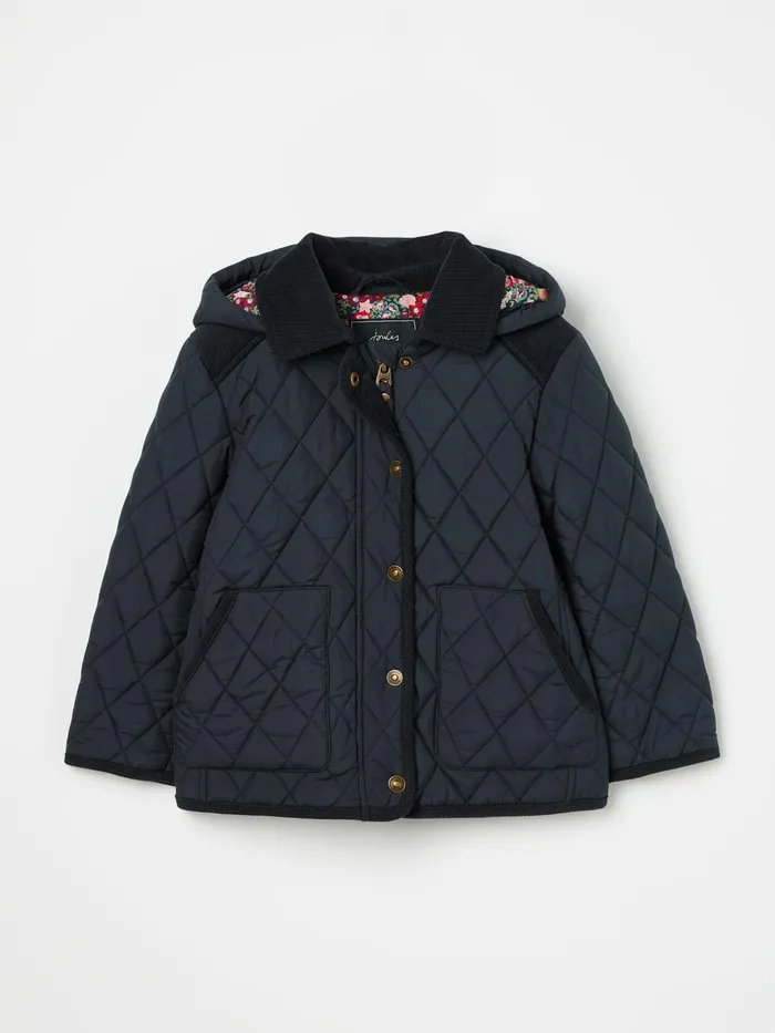 Joules Marsdale 8211 Navy Blue Quilted Coat Girls Coats and Jackets