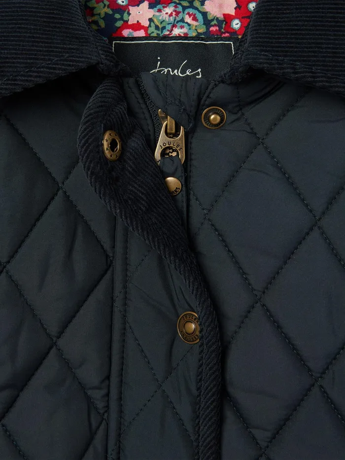Joules Marsdale 8211 Navy Blue Quilted Coat Girls Coats and Jackets