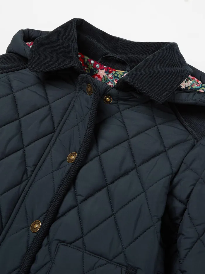 Joules Marsdale 8211 Navy Blue Quilted Coat Girls Coats and Jackets