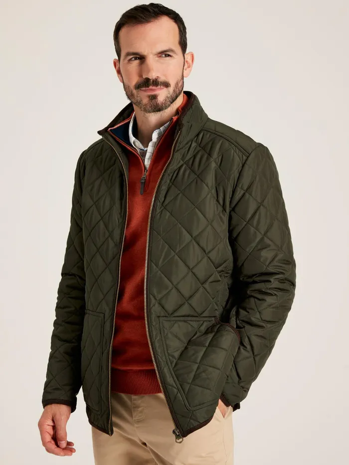 Joules Maynard 8211 Green Quilted Coat Men Coats and Jackets