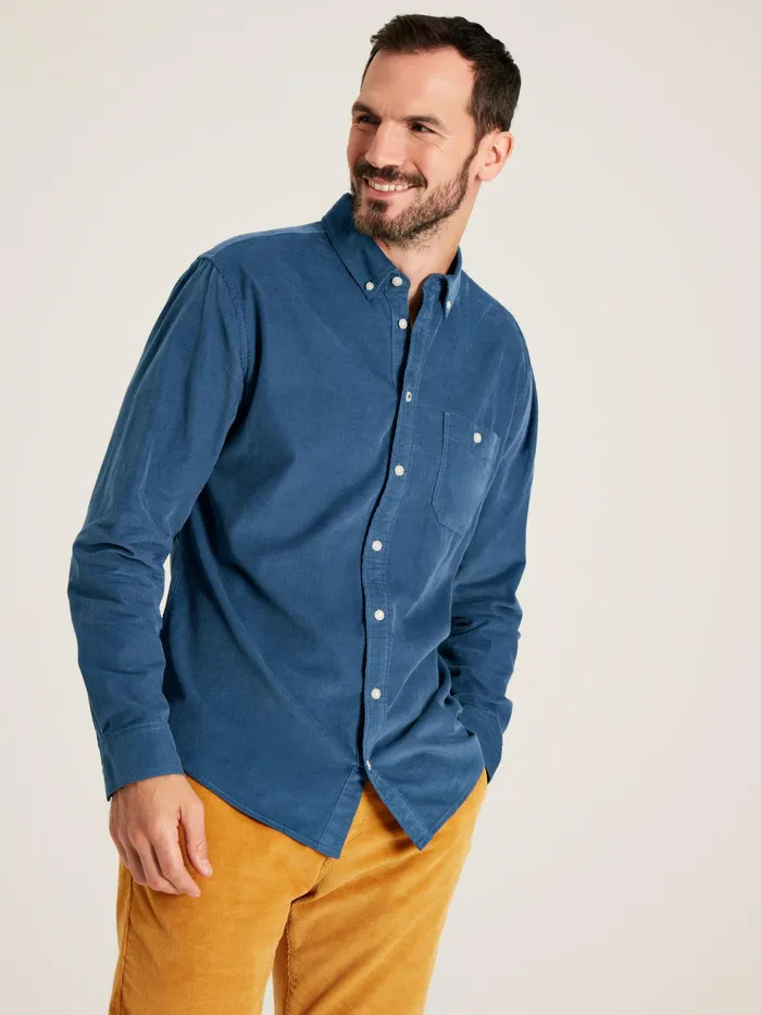 Joules Miller 8211 Blue Classic Fit Cord Shirt Men Shirts