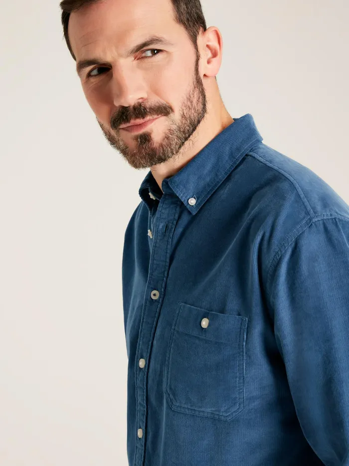 Joules Miller 8211 Blue Classic Fit Cord Shirt Men Shirts