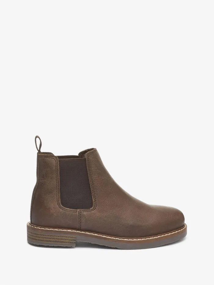 Joules Next Brown Warm Lined Leather Chelsea Boots Boys Boots