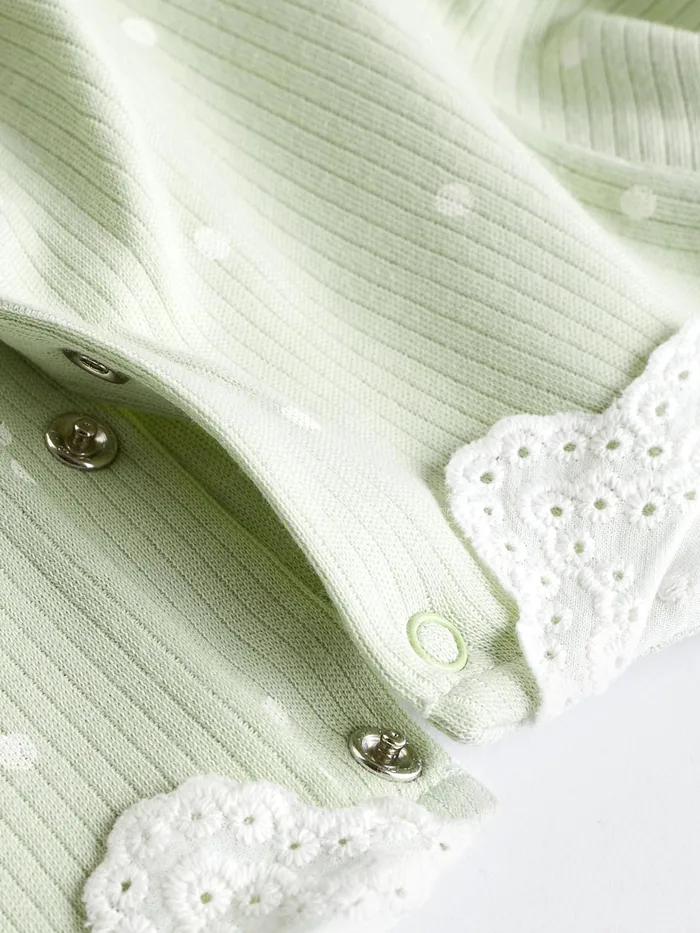 Joules Next Mint Green Baby Collared Sleepsuits 3 Pack Girls Nightwear