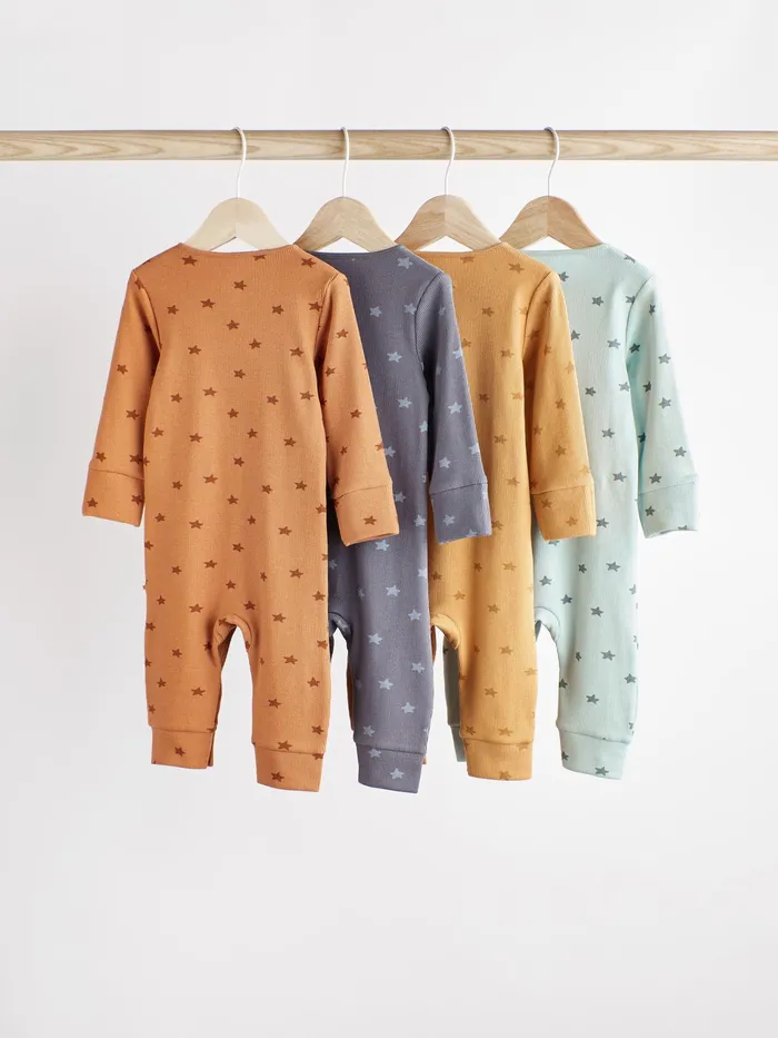 Joules Next Neutral Baby Star Sleepsuits 4 Pack Boys Nightwear