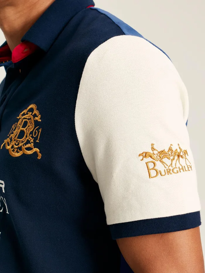 Joules Official Burghley 8211 Blue Polo Shirt Men Tops and Tshirts