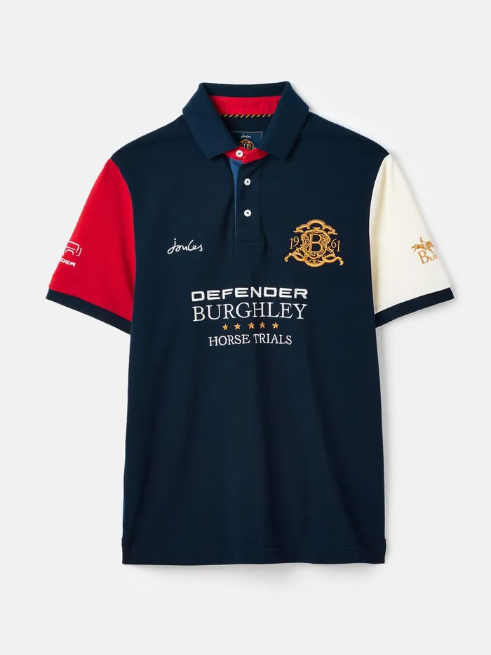 Joules Official Burghley 8211 Blue Polo Shirt Men Tops and Tshirts