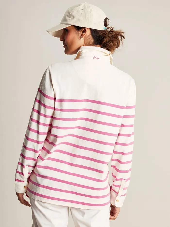 Joules Ottilie 8211 Pink Striped Deck Sweat Top Women Sweatshirts and Hoodies