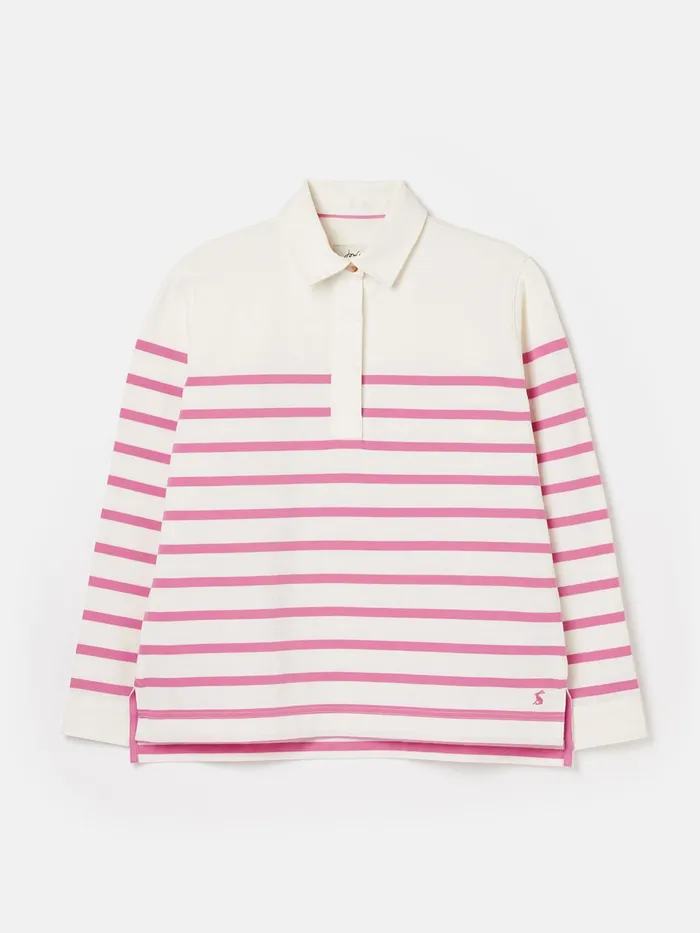Joules Ottilie 8211 Pink Striped Deck Sweat Top Women Sweatshirts and Hoodies