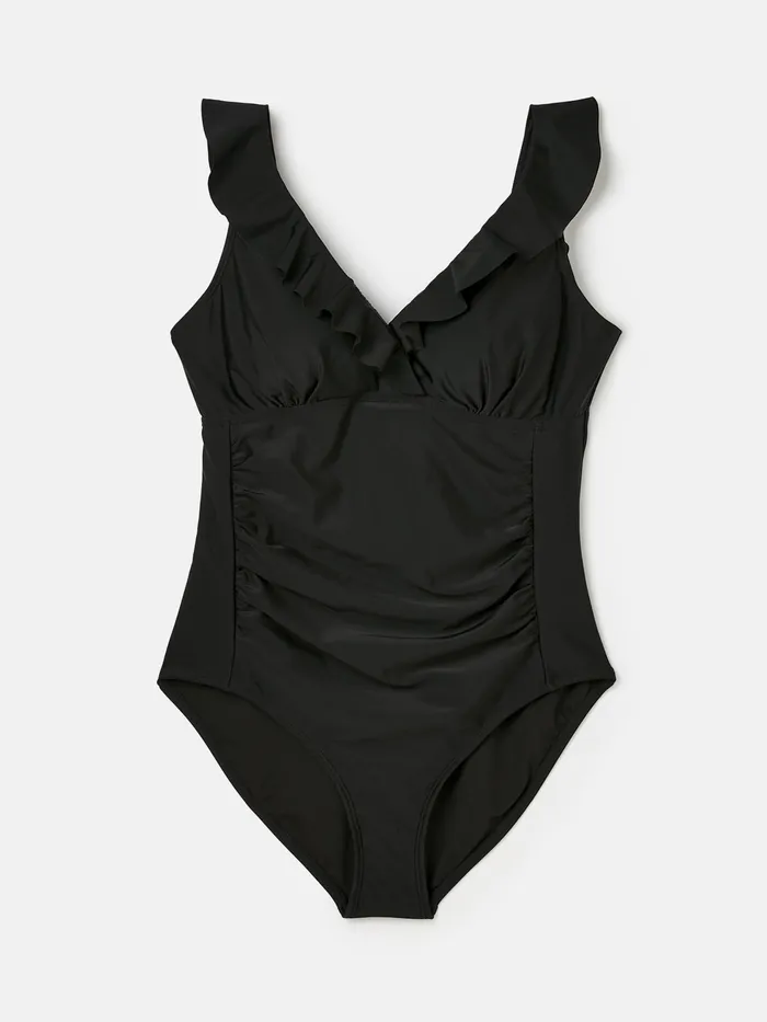 Joules Peony 8211 Black Frill Swimsuit Women Swimwear and Beachwear