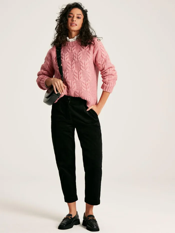 Joules Pippa 8211 Pink Cable Knit Jumper Women Knitwear