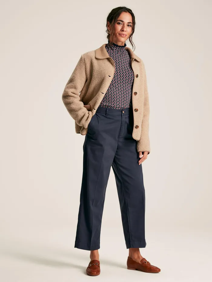 Joules Sadie 8211 Tan Brown Fleece Jacket Women Sweatshirts and Hoodies