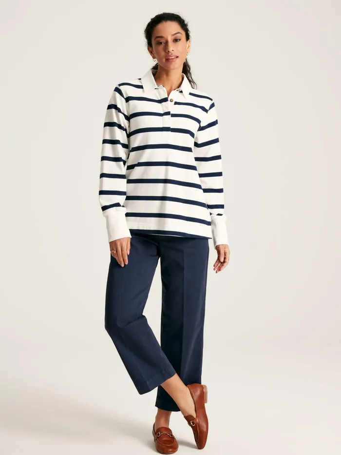 Joules Sammie 8211 CreamNavy Rugby Shirt Women Tops