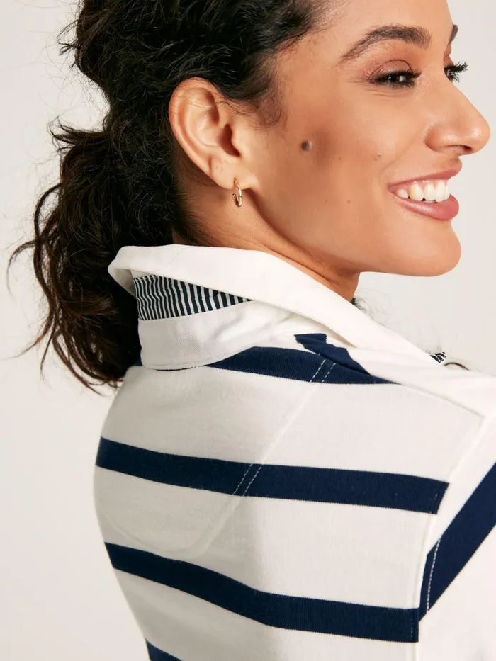 Joules Sammie 8211 CreamNavy Rugby Shirt Women Tops