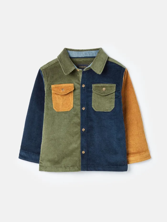 Joules Sean 8211 Multi Oversized Cord Hotchpotch Shirt Boys Tops and Tshirts