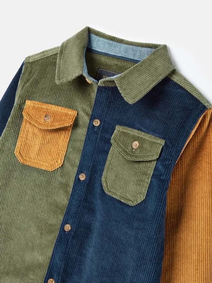 Joules Sean 8211 Multi Oversized Cord Hotchpotch Shirt Boys Tops and Tshirts