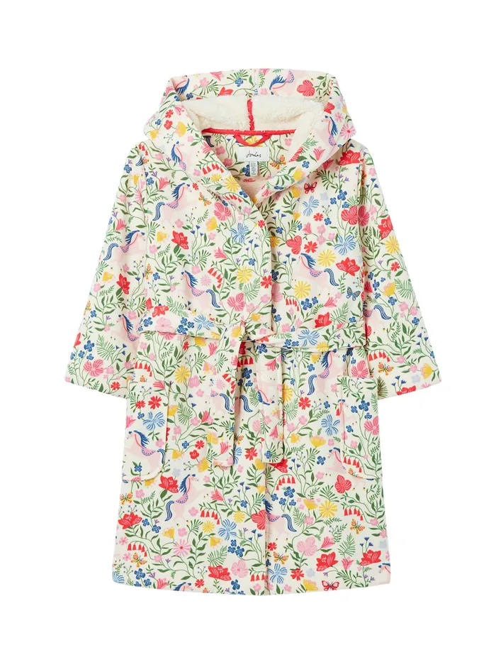 Joules Starlight 8211 Pink Cosy Fleece Lined Dressing Gown Girls Nightwear
