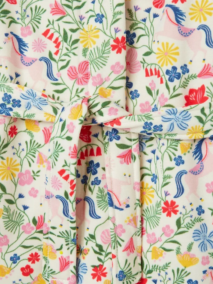 Joules Starlight 8211 Pink Cosy Fleece Lined Dressing Gown Girls Nightwear