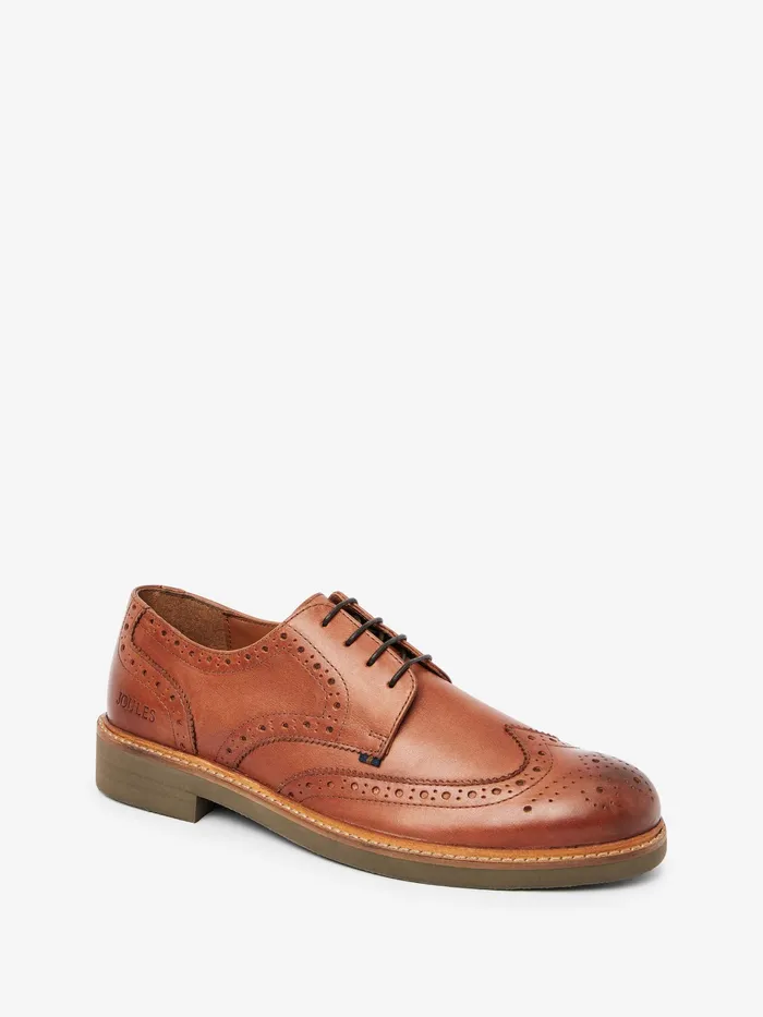 Joules Tan Brown Leather Brogues Men Shoes