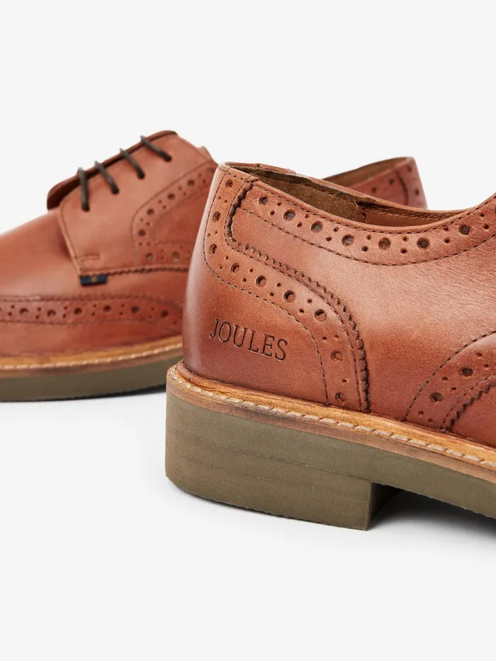 Joules Tan Brown Leather Brogues Men Shoes