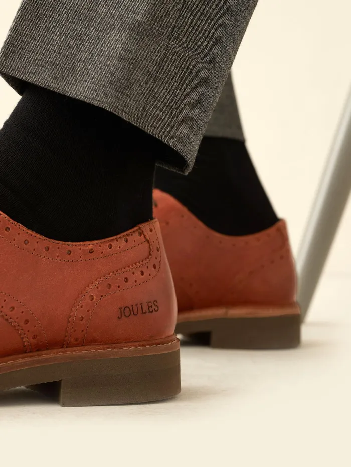 Joules Tan Brown Leather Brogues Men Shoes