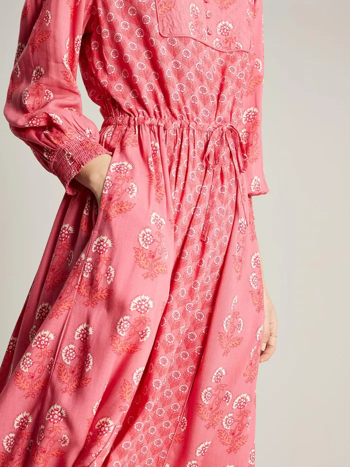 Joules Therese 8211 Pink Quilted Bib Dress Women Dresses