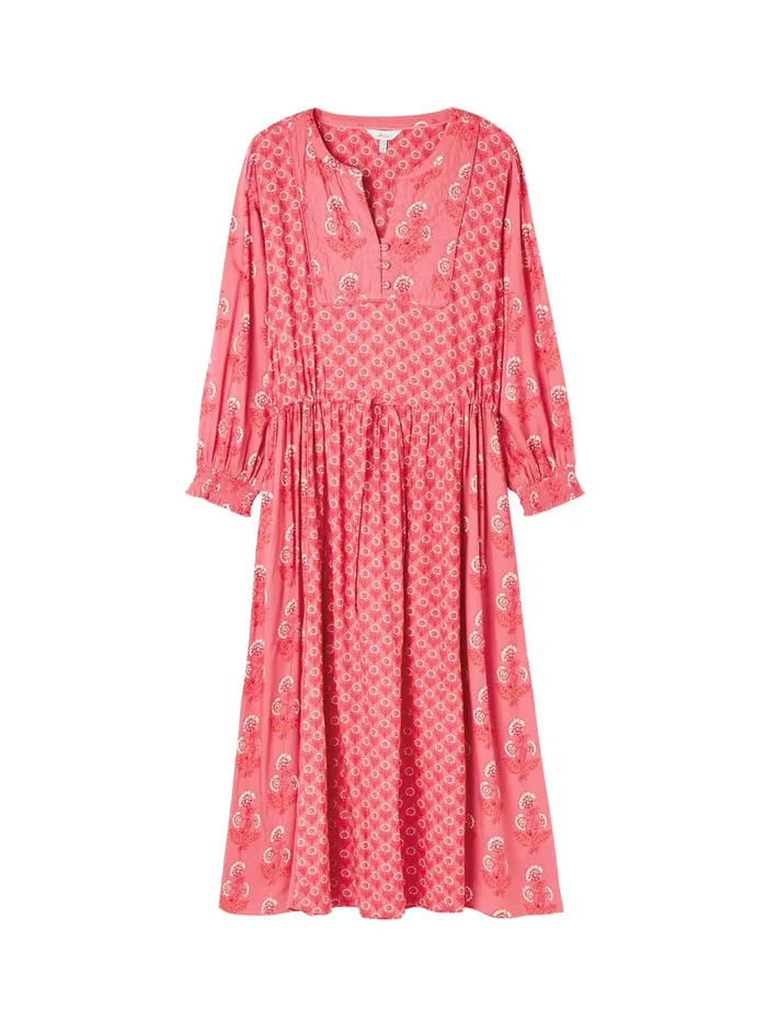 Joules Therese 8211 Pink Quilted Bib Dress Women Dresses