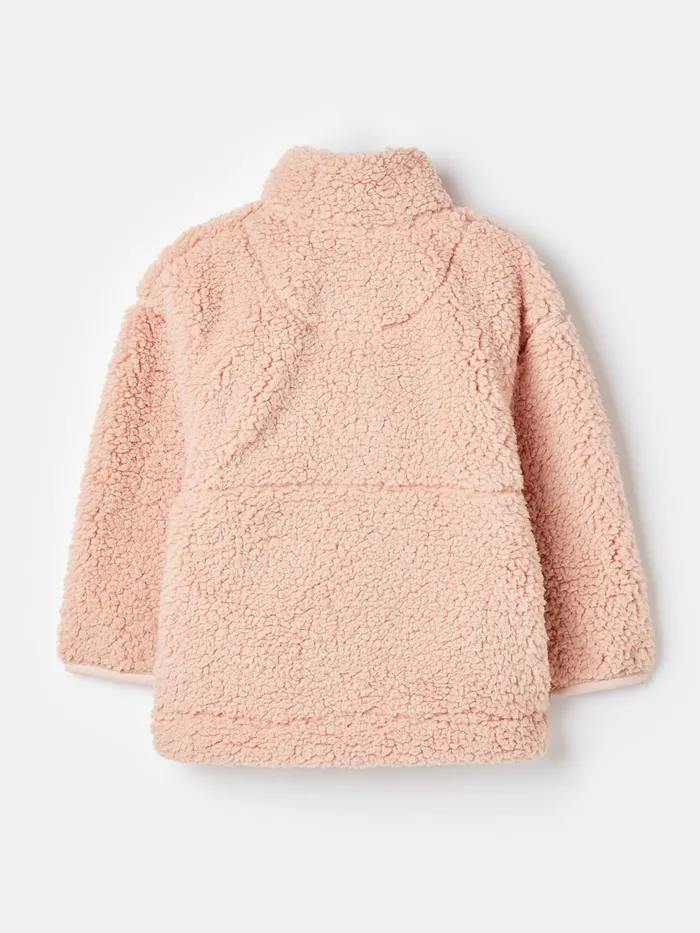 Joules Tilly 8211 Rose Pink Half Zip Fleece Girls Coats and Jackets
