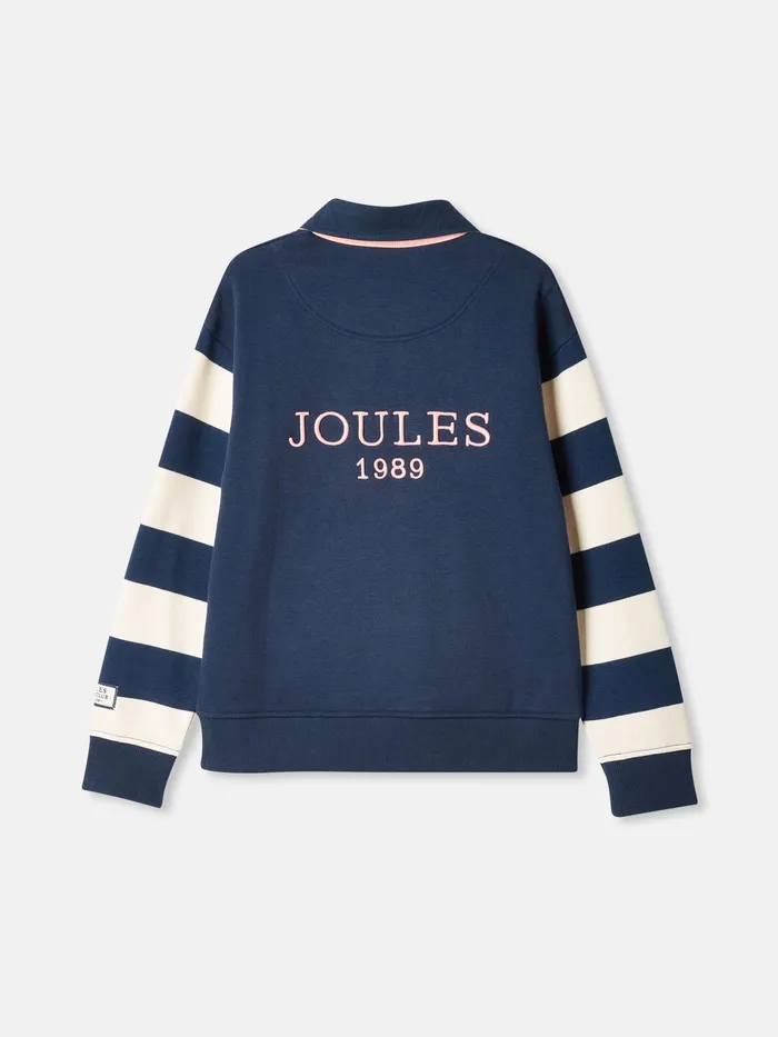 Joules Try 8211 CreamNavy Rugby Sweatshirt Girls Sweatshirts and Hoodies