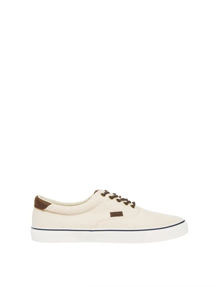 Joules White Deck Cupsole Canvas Shoes Men Trainers